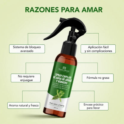 Tonico de romero y agua de arroz para el crecimiento del cabello