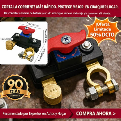 Desconector de Bateria Universal para Carros | Protege y alarga la vida util de la bateria