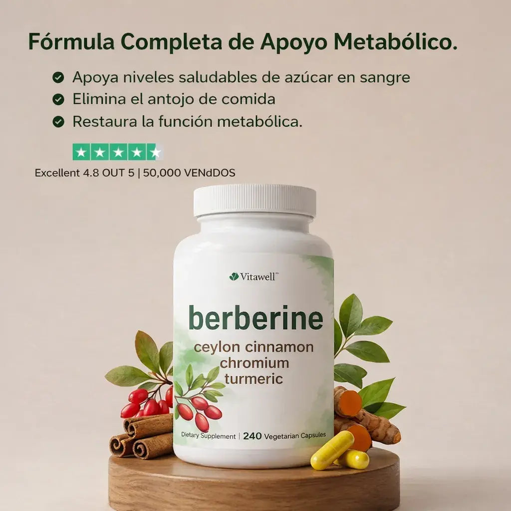 Complejo de berberina 4 en 1 | controla el azúcar en sangre, el peso y la resistencia a la insulina