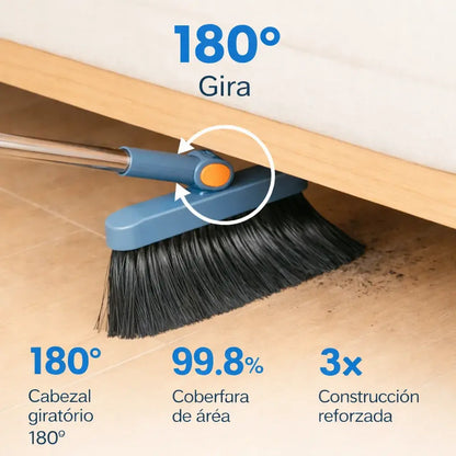 Juego de escoba y recogedor 2 en 1 | Plegable y giratoria