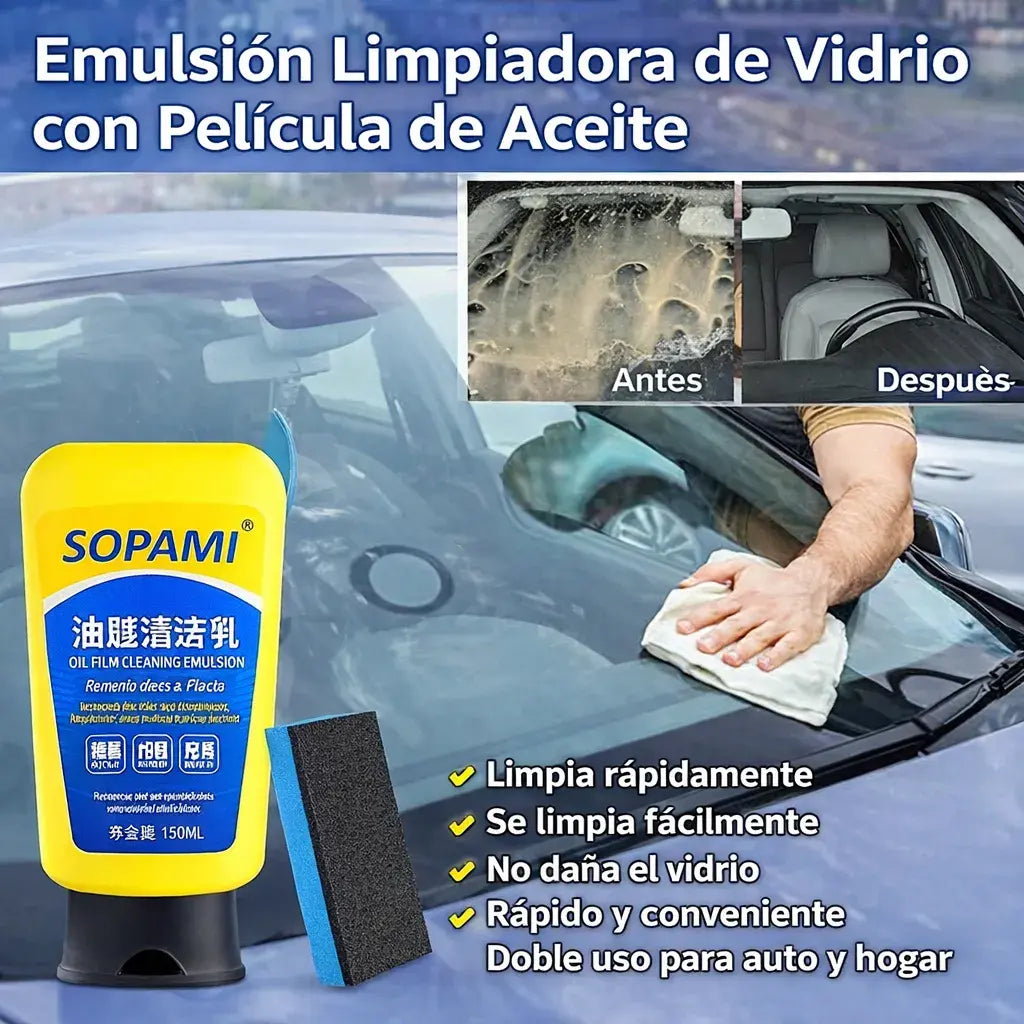 SOPAMI® | Removedor de películas de aceite para vidrios de carros