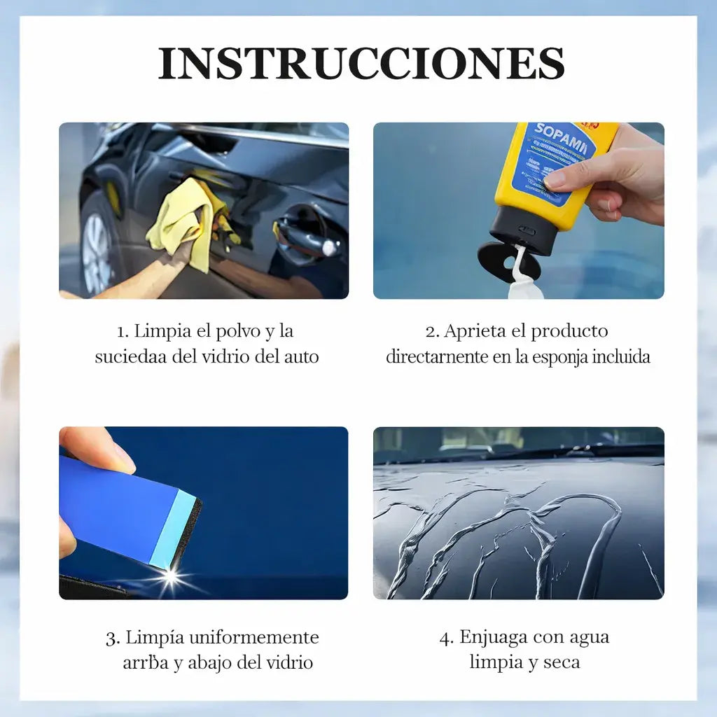 SOPAMI® | Removedor de películas de aceite para vidrios de carros